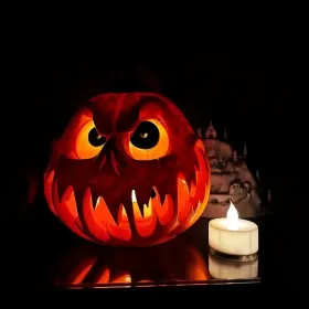Halloween Party Props For Outdoor Elegant Skull Head Pumpkin Shape Light Ornament Festival Celebration Embellishment (Option: 1PCS)