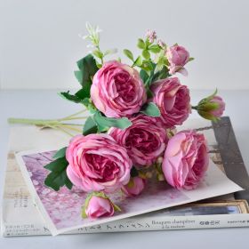 Korean Hand Holding Flowers, Wedding Bouquet, Home Bouquet (Option: Purple)