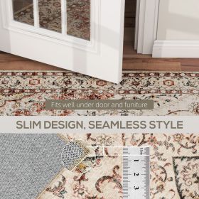 Area Rug 8x10, Machine Washable Rug, Non-Slip Classical Floral Print Floor Carpet For Living Room, Bedroom, Mixed-Brown (Option: Brown)