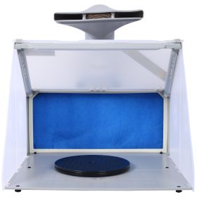Portable Airbrush Spray Booth With 3 LED Lights, Extra Replaceable Extra Filter Pad, Turn Table And 6ft Exhaust Extension Hose For Hobby, Paintin (Option: Gray)